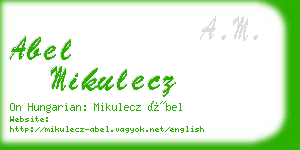 abel mikulecz business card